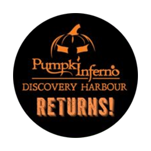 Pumpkinferno at Discovery Harbour returns logo