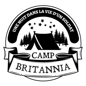 Camp site in camp britannia logo