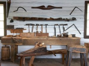 wooden tools at the Quarterman’s Office