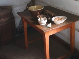 table inside of Commanding Officer’s Kitchen