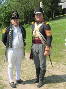 Naval and Military standing side by side