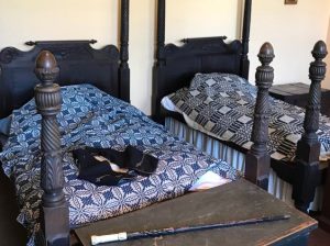 two twin beds inside the Officers’ Quarters